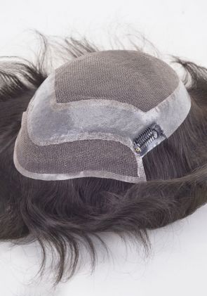 Men’s Clip-On Hair System with French Lace and Thin Skin Perimeter