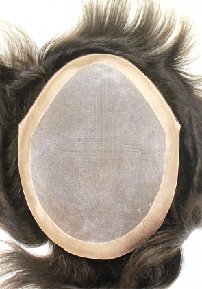PU Perimeter Fine Mono Mens Human Hair Wigs Hair Systems