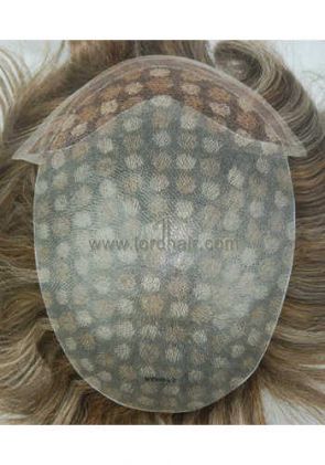T365B: Custom Made 100% Indian Human Hair PU with Lace Front Hair Replacement