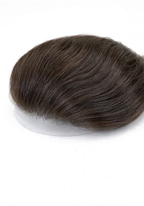 Ultra Thin Skin V-looped Stock Mens Hairpieces with Brush Back Hair Style