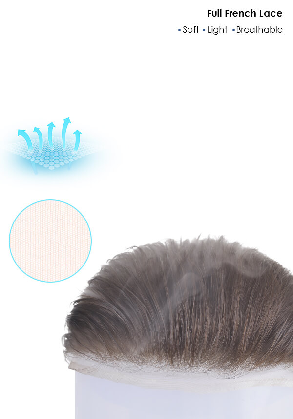  Lace hair system with medium density