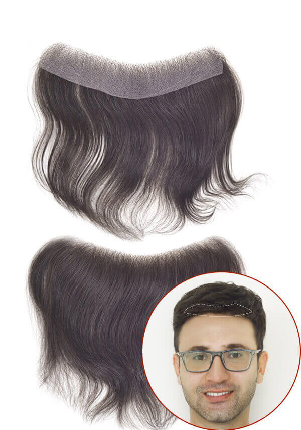 Men's Frontal Hairpiece with Super Fine Welded Mono