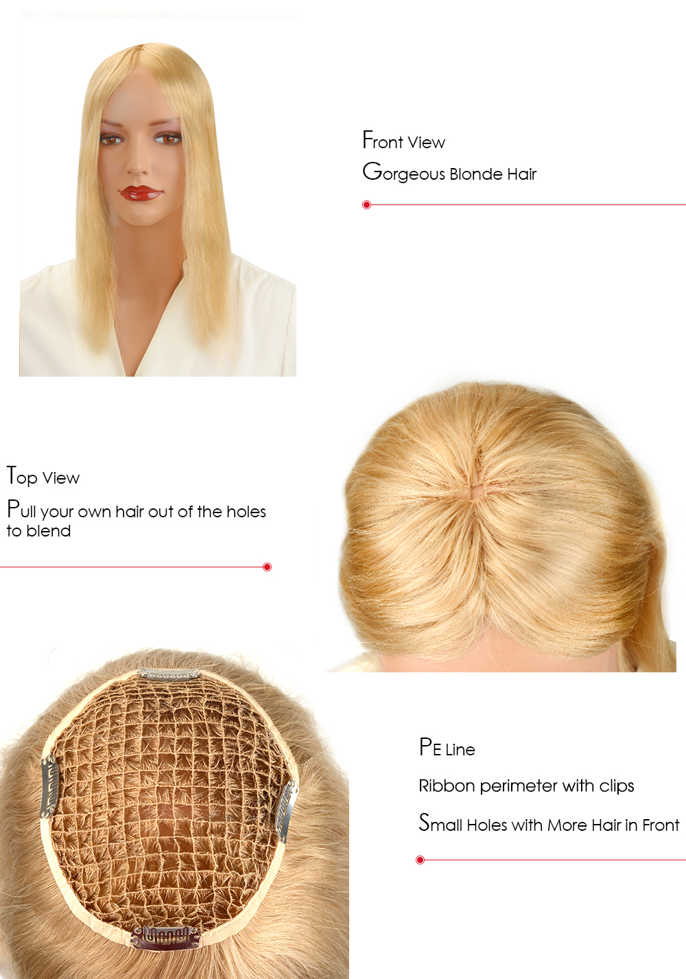blonde hair piece for women