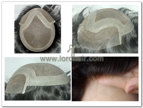 Full lace base with replaceable front section hair replacement system